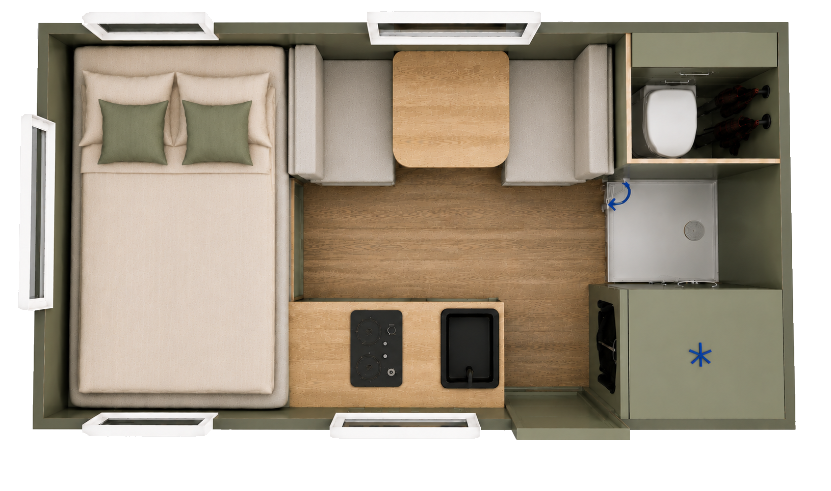 LE 370 Grundriss – Querbett