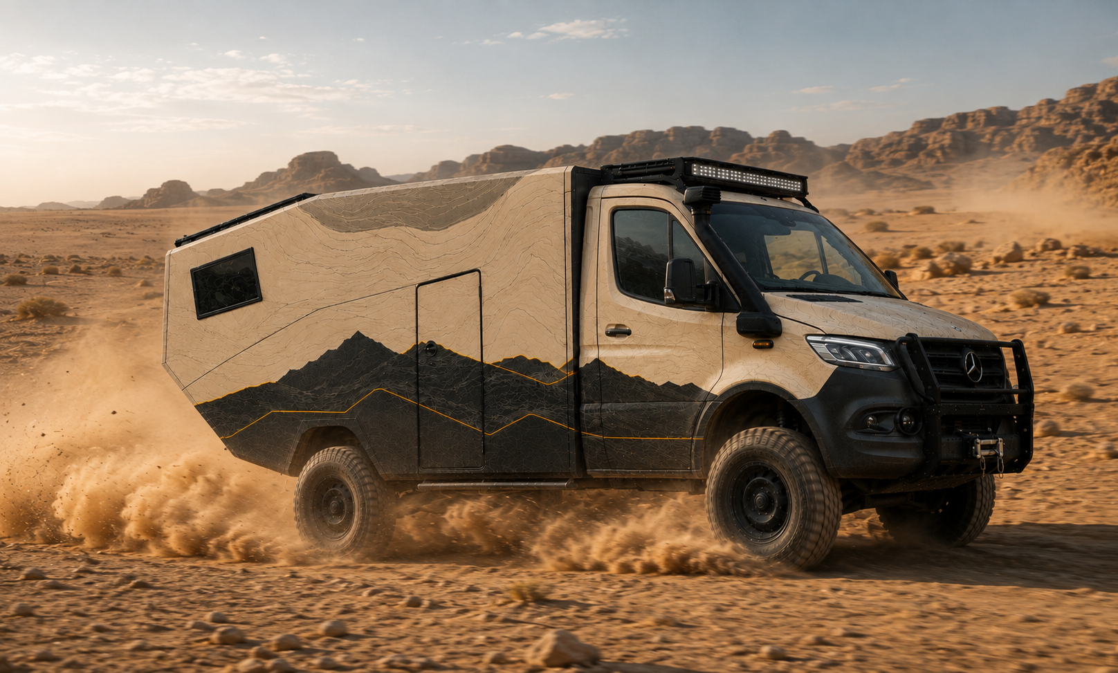 LE 370 auf Sprinter 4×4 geschlossen – Sahara